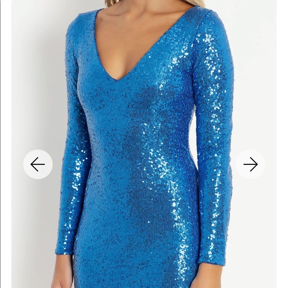 SPARKLE SPARKLE BLUE 💙 SEQUIN LONG SLEEVE DRESS NWT S BM BLACKMILK - Picture 11 of 12